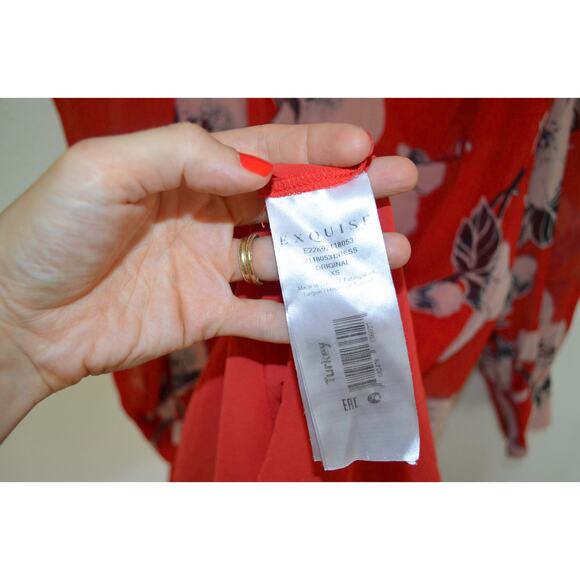 Anthropologie Exquise Floral Tiered Mock-Neck Maxi Dress Size X Small - Picture 9 of 11